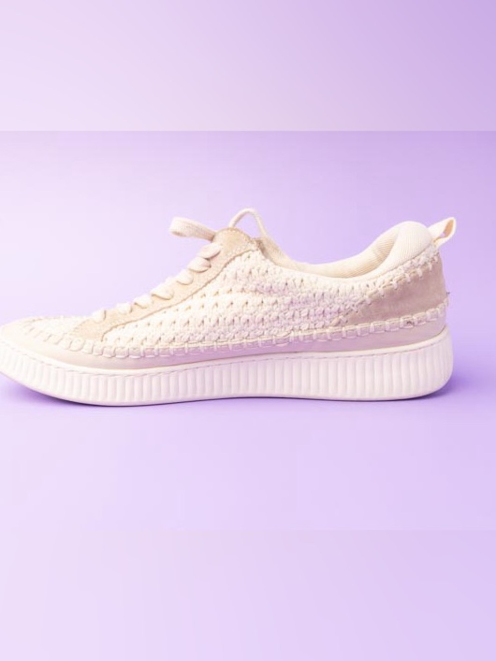 Dolce Vita Cream Woven Platform Sneakers - Picture 3 of 11